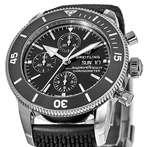 breitling superocean heritage ii chronograph automatic black dial men's watch|superocean heritage chronograph 44.